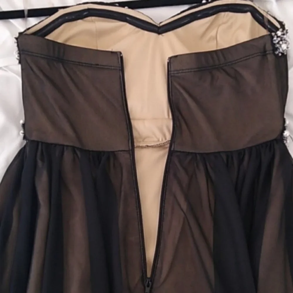 Sequin Hearts Strapless Sweetheart Illusion Dress - Picture 9 of 14